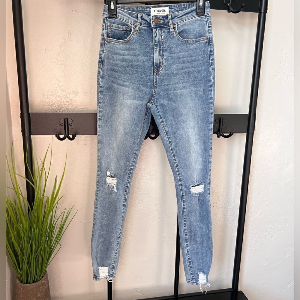 RSQ super high rise skinny jeggings denim jeans light denim size 27